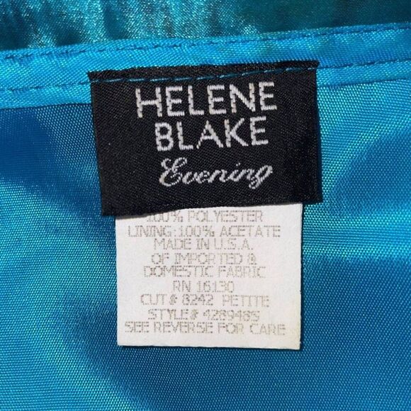 Vintage Helene Blake Womens Jacket Wrap Top XL Petite Blue Sheer - Picture 9 of 10
